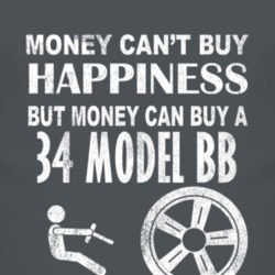 Money Cant Buy Happiness 1934 Model BB Dark Distressed T Shirt