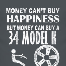 Money Cant Buy Happiness 1934 Lincoln Model K Dark Distressed T Shirt