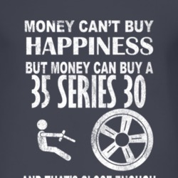 Money Cant Buy Happiness 1935 Cadillac Series 30 Dark Distressed T Shi