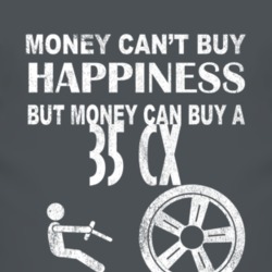 Money Cant Buy Happiness 1935 CX Dark Distressed T Shirt