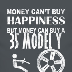 Money Cant Buy Happiness 1935 Model Y Dark Distressed T Shirt