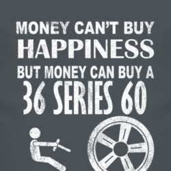 Money Cant Buy Happiness 1936 Cadillac Series 60 Dark Distressed T Shi