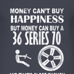 Money Cant Buy Happiness 1936 Cadillac Series 70 Dark Distressed T Shi