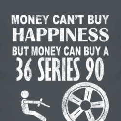 Money Cant Buy Happiness 1936 Cadillac Series 90 Dark Distressed T Shi