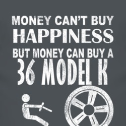 Money Cant Buy Happiness 1936 Lincoln Model K Dark Distressed T Shirt