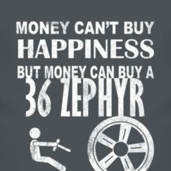 Money Cant Buy Happiness 1936 Lincoln Zephyr Dark Distressed T Shirt