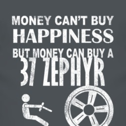 Money Cant Buy Happiness 1937 Lincoln Zephyr Dark Distressed T Shirt
