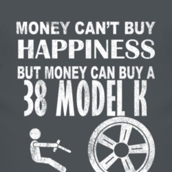 Money Cant Buy Happiness 1938 Lincoln Model K Dark Distressed T Shirt