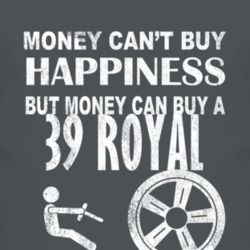 Money Cant Buy Happiness 1939 Chrysler Royal Dark Distressed T Shirt