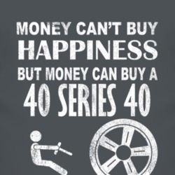 Money Cant Buy Happiness 1940 Cadillac Series 40 Dark Distressed T Shi