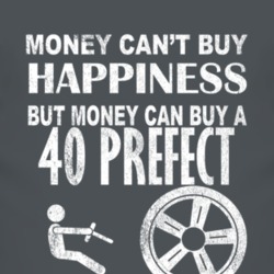 Money Cant Buy Happiness 1940 Prefect Dark Distressed T Shirt