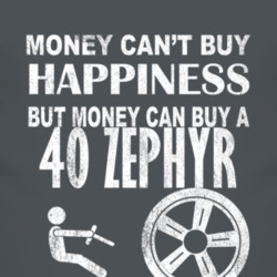 Money Cant Buy Happiness 1940 Lincoln Zephyr Dark Distressed T Shirt