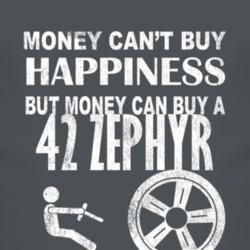 Money Cant Buy Happiness 1942 Lincoln Zephyr Dark Distressed T Shirt