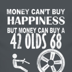 Money Cant Buy Happiness 1942 Oldsmobile Olds 68 Dark Distressed T Shi