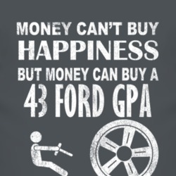 Money Cant Buy Happiness 1943 GPA Dark Distressed T Shirt