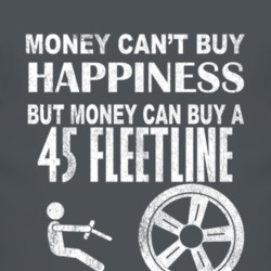Money Cant Buy Happiness 1945 Chevy Fleetline Dark Distressed T Shirt