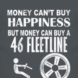 Money Cant Buy Happiness 1946 Chevy Fleetline Dark Distressed T Shirt