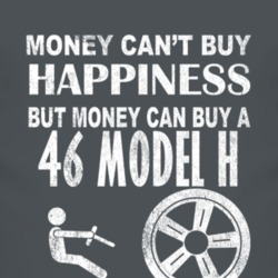 Money Cant Buy Happiness 1946 Lincoln Model H Dark Distressed T Shirt