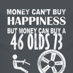 Money Cant Buy Happiness 1946 Oldsmobile Olds 73 Dark Distressed T Shi