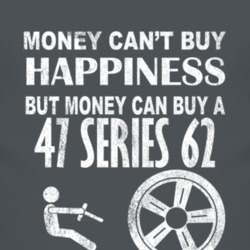 Money Cant Buy Happiness 1947 Cadillac Series 62 Dark Distressed T Shi