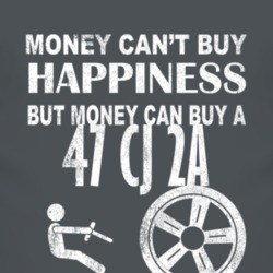 Money Cant Buy Happiness 1947 CJ 2A Dark Distressed T Shirt