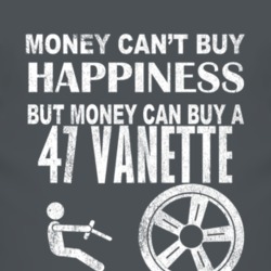Money Cant Buy Happiness 1947 Vanette Dark Distressed T Shirt