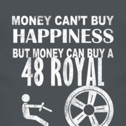 Money Cant Buy Happiness 1948 Chrysler Royal Dark Distressed T Shirt