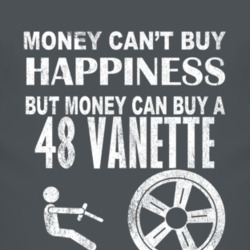 Money Cant Buy Happiness 1948 Vanette Dark Distressed T Shirt