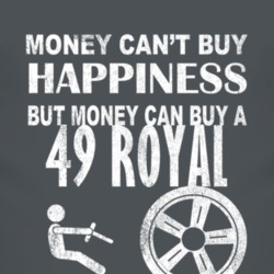 Money Cant Buy Happiness 1949 Chrysler Royal Dark Distressed T Shirt