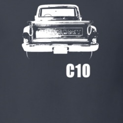 1970 C10 Stepside Rear View With Model Dark Color T Shirt