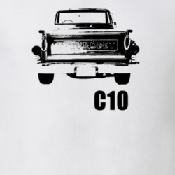 1970 C10 Stepside Rear View With Model Light Color T Shirt