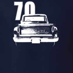 1970 C10 Stepside Rear View With Year Dark Color T Shirt