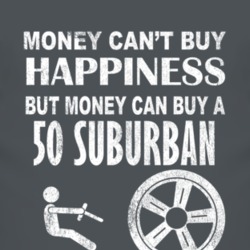Money Cant Buy Happiness 1950 Chevy Suburban Dark Distressed T Shirt