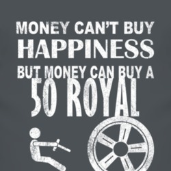 Money Cant Buy Happiness 1950 Chrysler Royal Dark Distressed T Shirt