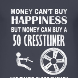 Money Cant Buy Happiness 1950 Cresstliner Dark Distressed T Shirt