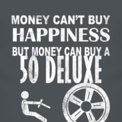 Money Cant Buy Happiness 1950 Deluxe Dark Distressed T Shirt