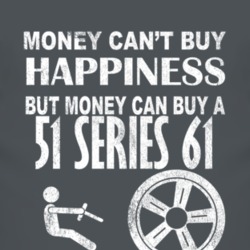 Money Cant Buy Happiness 1951 Cadillac Series 61 Dark Distressed T Shi
