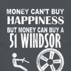 Money Cant Buy Happiness 1951 Chrysler Windsor Dark Distressed T Shirt