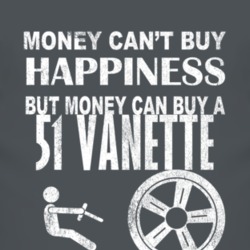 Money Cant Buy Happiness 1951 Vanette Dark Distressed T Shirt