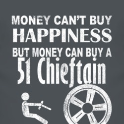 Money Cant Buy Happiness 1951 Pontiac Chieftain Dark Distressed T Shir