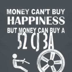 Money Cant Buy Happiness 1952 CJ 3A Dark Distressed T Shirt