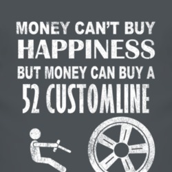 Money Cant Buy Happiness 1952 Customline Dark Distressed T Shirt