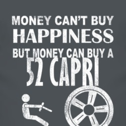 Money Cant Buy Happiness 1952 Lincoln Capri Dark Distressed T Shirt