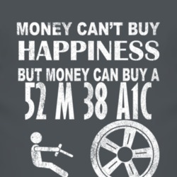 Money Cant Buy Happiness 1952 M 38 A1C Dark Distressed T Shirt
