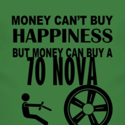 Money Cant Buy Happiness But It Can Buy A 1970 CHEVY NOVA T Shirt