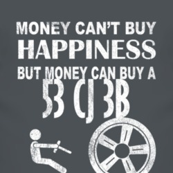 Money Cant Buy Happiness 1953 CJ 3B Dark Distressed T Shirt