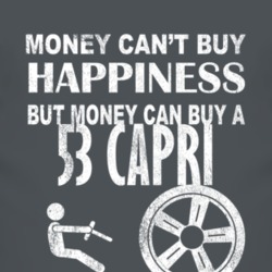 Money Cant Buy Happiness 1953 Lincoln Capri Dark Distressed T Shirt