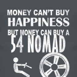 Money Cant Buy Happiness 1954 Chevy Nomad Dark Distressed T Shirt