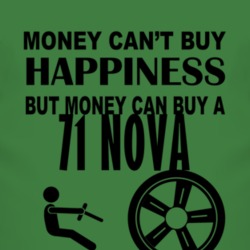 Money Cant Buy Happiness But It Can Buy A 1971 CHEVY NOVA T Shirt