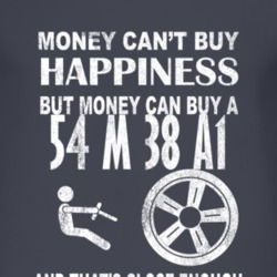 Money Cant Buy Happiness 1954 M 38 A1 Dark Distressed T Shirt